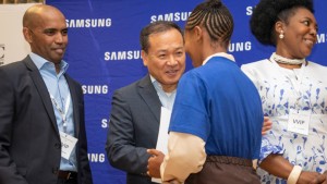 Samsung Chief Executive Officer and President in charge of Africa, Sung Yoon and Nithia Pillay, Samsung Africa Director responsible for Customer Service 