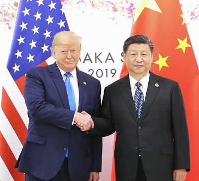 US President Donald Trump and Chinese President Xi Jinping at the G20 meeting in Osaka in Japan. Photo: AFP / Xinhua News Agency