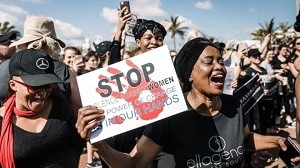 South Africans protest against violence on both women and children. File photo