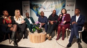 Cherie Blair with other panelist such as Kojo Anan (on far right), Richelieu Dennis (left of Ms Blair) Elsie Kanza (far left) , Ozwald Boateng, Founder, Ozwald Boateng; Dr. Akintoye Akindele, Chairman, Platform Capital