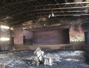 Burnt down Barberton municipal community hall, which is a facility for the elderly care. Photo by Anna Ntabane, CAJ News Agency