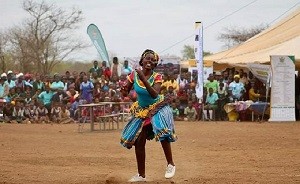 A VaTsonga young lady showcases her skillful dance as she promotes her Shangaan culture in Chiredzi, Masvingo province. Photo, Lowveld Post (Pvt) Ltd