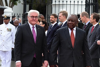 Germany Chancellor Olaf Scholz with South African President Cyril Ramaphosa