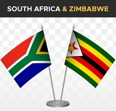 South Africa, Zimbabwe flags