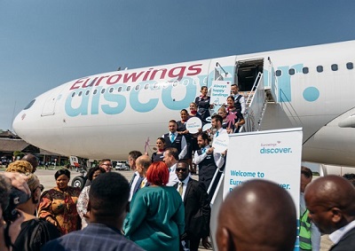 Eurowings touches down at Kruger-Mpumalanga International Airport in Mpumalanga province, South Africa.