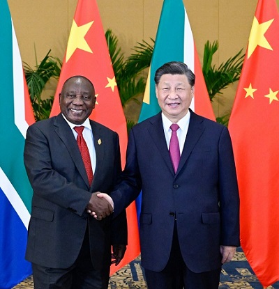 South African President Cyril Ramaphosa and his Chinese counterpart President Xi Jinping. Photo by Xinhua News