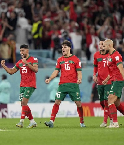 Morocco through to quarter-final. Photo by AP