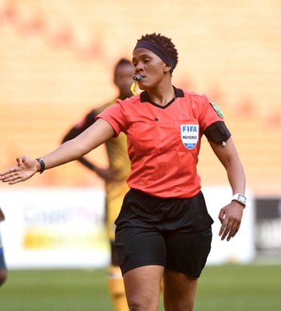 South African female referee Akhona Makalima. Instagram