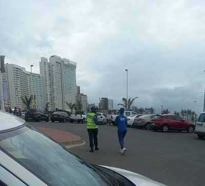 Durban beaches were very much protected as thousands of local and international tourists visited Durban. Photo by Futhi Mbhele, CAJ News