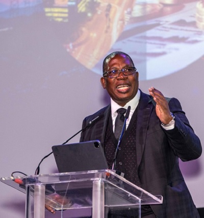 Gauteng Premier, Panyaza Lesufi, addresses Huawei’s flagship Eco-Connect Sub-Saharan Africa 2023 in Johannesburg, South Africa